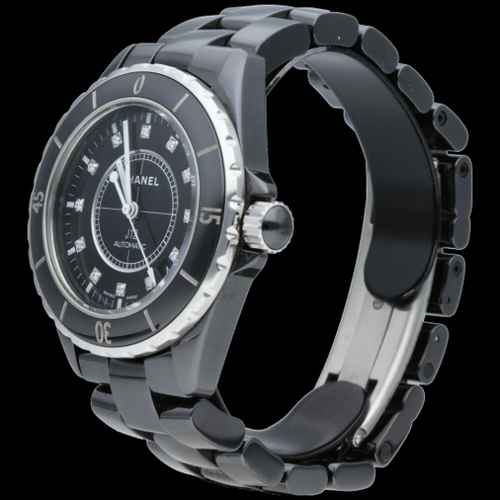 Montre Chanel J-12 - Montre 38 mm en céramique et diamants 58 Facettes MT46967