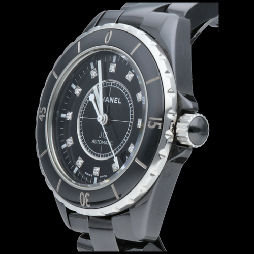 Montre Chanel J-12 - Montre 38 mm en céramique et diamants 58 Facettes MT46967