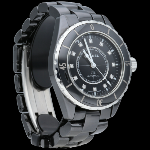 Montre Chanel J-12 - Montre 38 mm en céramique et diamants 58 Facettes MT46967