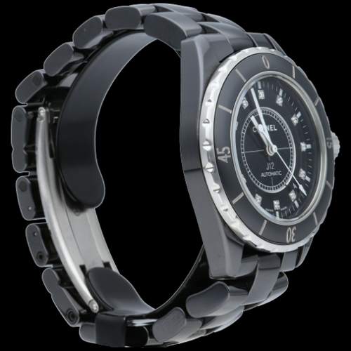 Montre Chanel J-12 - Montre 38 mm en céramique et diamants 58 Facettes MT46967