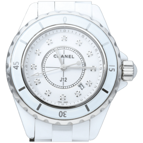 Montre Chanel J12 - Montre 33 mm en céramique et diamants 58 Facettes MT46971