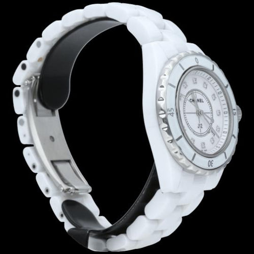 Montre Chanel J12 - Montre 33 mm en céramique et diamants 58 Facettes MT46971