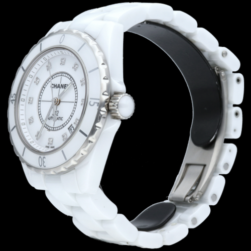 Montre Chanel J-12 - Montre 38 mm en céramique et diamants 58 Facettes MT46970