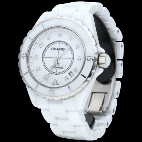 Montre Chanel J-12 - Montre 38 mm en céramique et diamants 58 Facettes MT46970