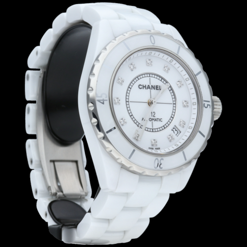 Montre Chanel J-12 - Montre 38 mm en céramique et diamants 58 Facettes MT46970