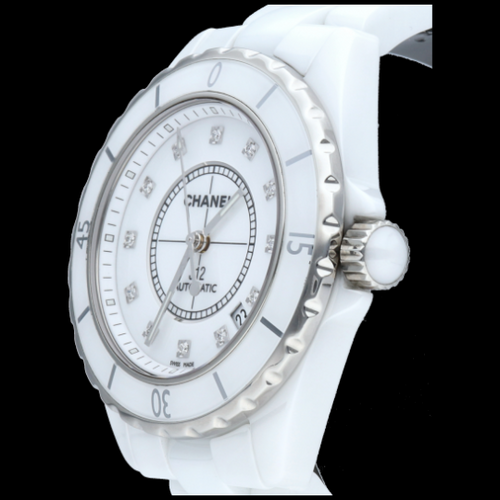 Montre Chanel J-12 - Montre 38 mm en céramique et diamants 58 Facettes MT46970