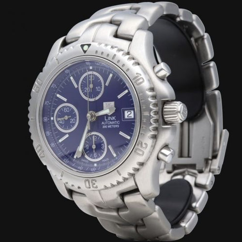 Montre TAG Heuer Link - Montre chronographe en acier 58 Facettes MT46518
