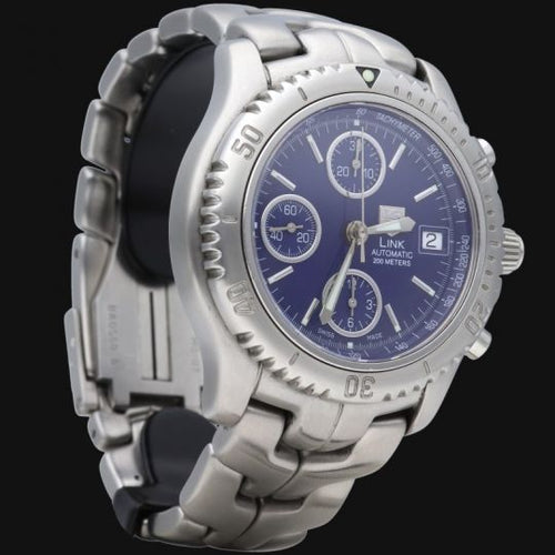 Montre TAG Heuer Link - Montre chronographe en acier 58 Facettes MT46518