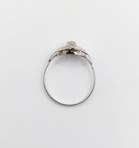 Bague 54 Bague Art déco en or blanc 18k et diamant 58 Facettes A07174