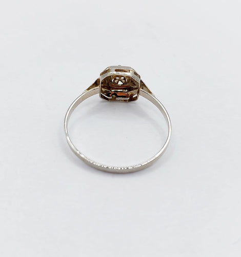 Bague 54 Bague Art déco en or blanc 18K et platine avec diamant 58 Facettes A07175