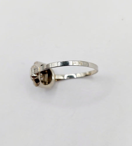 Bague 54 Art déco - Bague géométrique en or blanc 18k, platine et diamant 58 Facettes A07176
