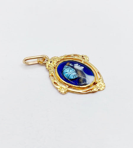 Pendentif Pendentif Art nouveau en or 18k et plaque émaillée 58 Facettes A07211