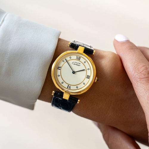 Montre Cartier Must Vendôme - Montre LM en vermeil cadran Gold Circle 58 Facettes 526