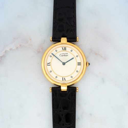 Montre Cartier Must Vendôme - Montre LM en vermeil cadran Gold Circle 58 Facettes 526