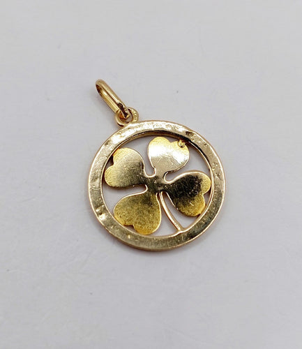 Pendentif Pendentif trèfle en or 18k et émail bleu 58 Facettes A07246