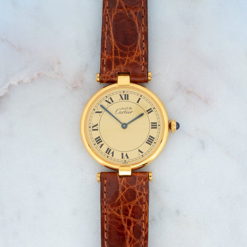 Montre Cartier Must Vendôme - Montre LM en vermeil cadran romain citron 58 Facettes 523
