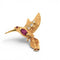 Broche E. Wolfe & Co - Broche colibri en or jaune, rubis et diamants 58 Facettes BRO-1001