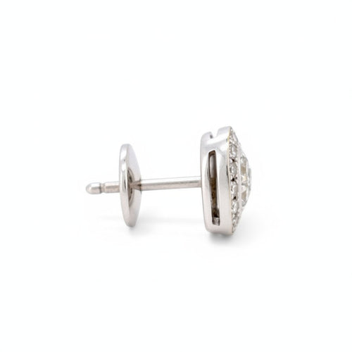 Boucles d'oreilles Boucles d'oreilles cœur vintage en or blanc 18 ct et diamants 58 Facettes EA-1003