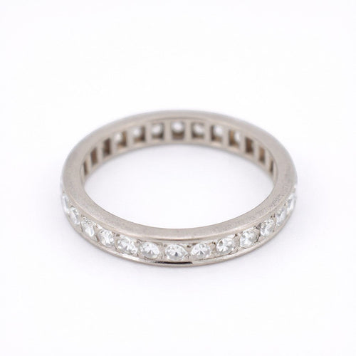Bague 56 Art déco - Alliance en or jaune 18 ct et diamants 58 Facettes