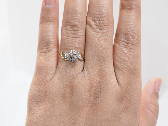 Bague 59 Bague Toi et Moi en or bicolore et diamants 58 Facettes 33092