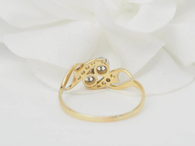 Bague 59 Bague Toi et Moi en or bicolore et diamants 58 Facettes 33092