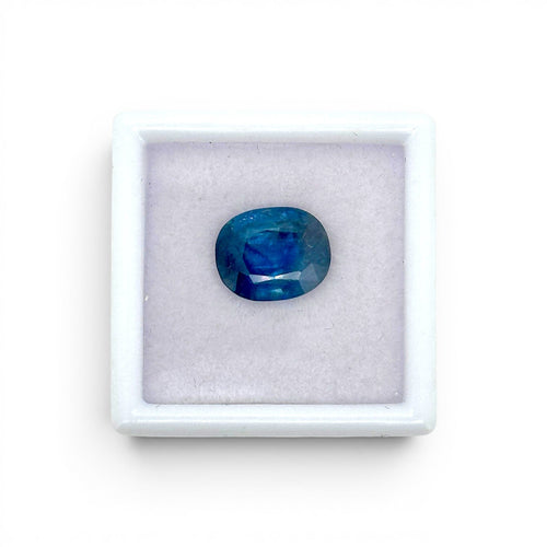 Saphir - Pierre ovale coussin naturelle chauffée 3,62 ct 58 Facettes