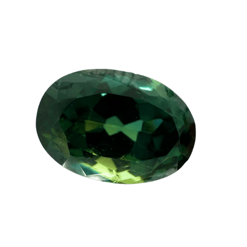 Saphir vert ovale 3,55 ct non chauffé, certifié Bellerophon 58 Facettes