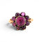 Bague 56.5 Victorien - Bague marguerite en or jaune 14k et grenats rhodolites 58 Facettes RI-1013