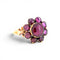 Bague 56.5 Victorien - Bague marguerite en or jaune 14k et grenats rhodolites 58 Facettes RI-1013