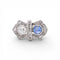 Bague 54 Art déco Toi et Moi - Bague en or blanc, saphir et diamants 58 Facettes