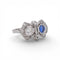 Bague 54 Art déco Toi et Moi - Bague en or blanc, saphir et diamants 58 Facettes