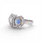 Bague 54 Art déco Toi et Moi - Bague en or blanc, saphir et diamants 58 Facettes