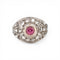 Bague 49 Art déco - Bague en platine, tourmaline rose et diamants 58 Facettes RI-1019