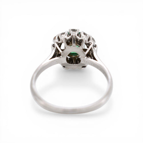 Bague 58 Mellerio - Bague Daisy en platine, émeraude et diamants 58 Facettes RI-1028
