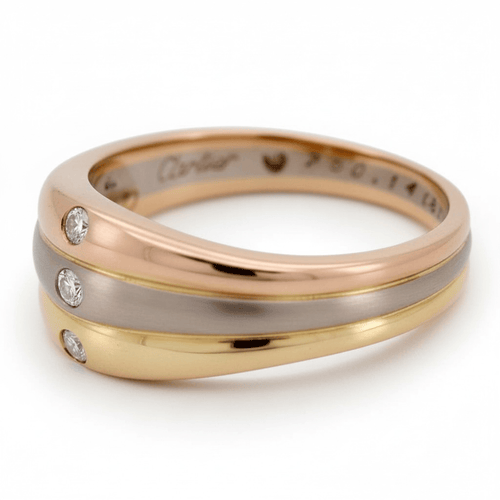 Bague 51 Cartier Trinity - Bague en or tricolore et diamants 58 Facettes RI-1018