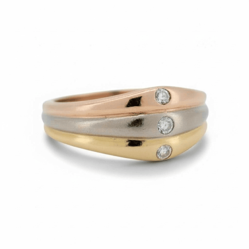 Bague 51 Cartier Trinity - Bague en or tricolore et diamants 58 Facettes RI-1018