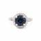 Bague 54 Bague halo en or 18k avec saphir et diamants 58 Facettes RI-1026