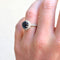 Bague 54 Bague halo en or 18k avec saphir et diamants 58 Facettes RI-1026
