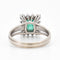 Bague 52 Bague vintage en or blanc avec émeraude et diamants 58 Facettes