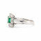 Bague 52 Bague vintage en or blanc avec émeraude et diamants 58 Facettes