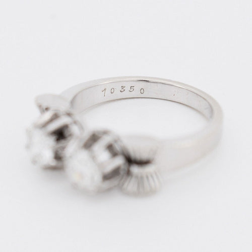 Bague 51 Art déco - Bague Toi et Moi en platine, or blanc et diamants 58 Facettes