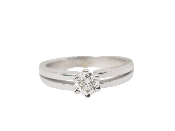 Bague 55 Bague solitaire en or blanc et diamant 0,45 ct 58 Facettes 21512