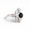 Bague 53 Bague moderniste en or blanc 18 ct avec saphir et diamants 58 Facettes RI-1033