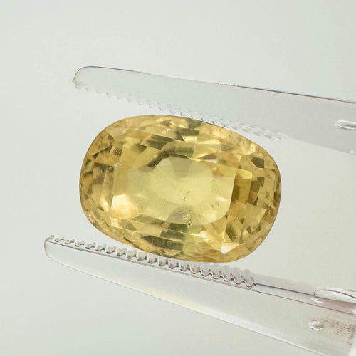 Saphir jaune naturel - Pierre coussin ovale 6,10 ct, Ceylan 58 Facettes