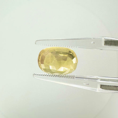 Saphir jaune naturel - Pierre coussin ovale 6,10 ct, Ceylan 58 Facettes