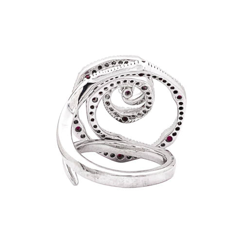 Bague 55 Giovanni Ferraris - Bague en or blanc, diamants et rubis 58 Facettes 35698