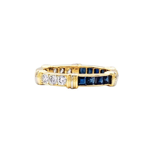 Bague 51 Cartier Psychée - Bague en or jaune, diamants et saphirs 58 Facettes 35681