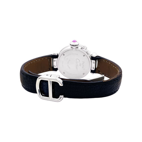 Montre Cartier Miss Pasha - Montre en acier et cuir 58 Facettes 35704