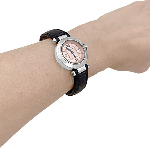 Montre Cartier Miss Pasha - Montre en acier et cuir 58 Facettes 35704