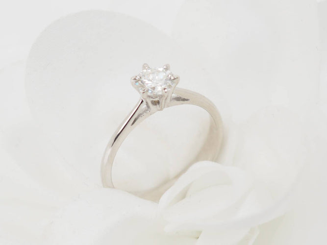 Bague 52.5 Solitaire - Bague en or blanc et diamant 0,58 ct 58 Facettes 28293/31331